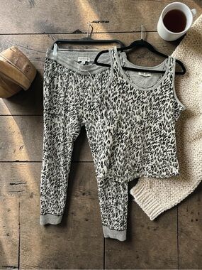 Live Love Lounge Gray/Leopard Lounge/Sleep Set. Size : Large